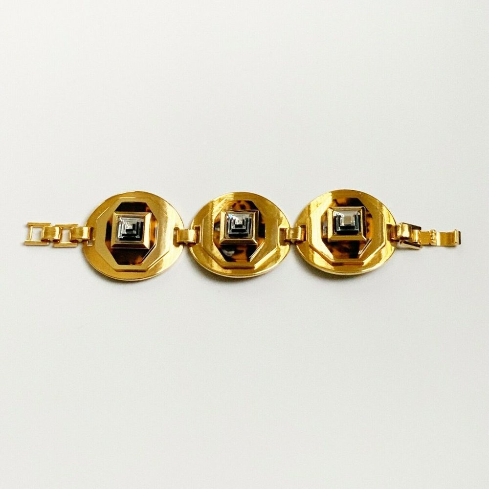 J Crew Statement Crystal Link Bracelet Chunky Big